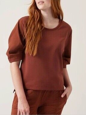 Athleta Harlow Hybrid Seasoft Raglan Sleeve Tee XL Canyon Red